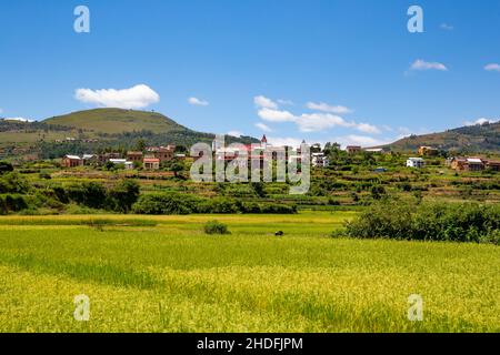 village, scène rurale, madagascar, villages, pays,la vie de pays, les scènes rurales, rurales, les madragascars Banque D'Images