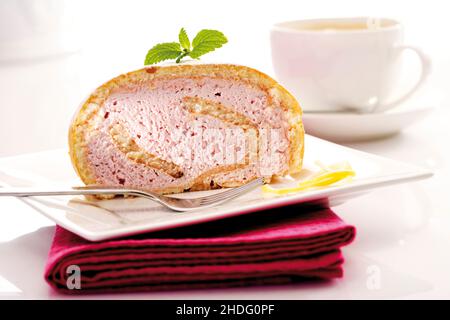 rouleau suisse, rouleau de crème, rouleau de gelée, rouleaux suisses, rouleaux de crème Banque D'Images