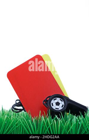 football, carte rouge, carte jaune, sockeurs, cartes rouges,cartes jaunes Banque D'Images