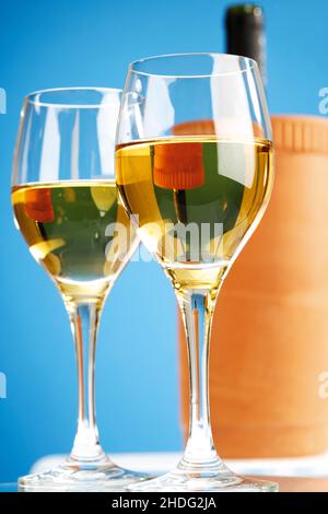 vin blanc, verre de vin, vins blancs, verres Banque D'Images