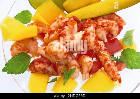 salade de crevettes, salades de crevettes Banque D'Images