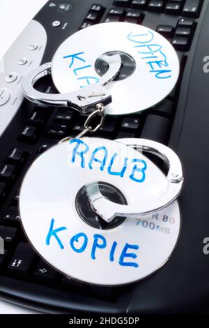 copie piratée, vol de données, copies piratées, vols de données Banque D'Images