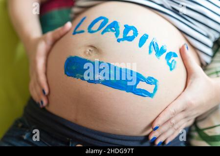 grossesse, grossesse, barre de progression, grossesses, prégnants Banque D'Images