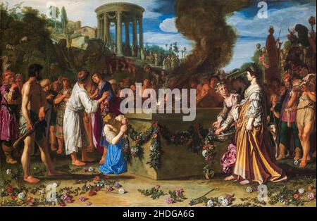 Orestes et Pylades contestant l'autel, peinture de Pieter Lastman, 1614 Banque D'Images