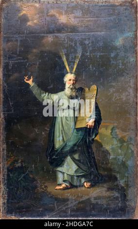 Moïse aux tables de la Loi, peinture de Pieter Gaal, 1803 Banque D'Images