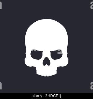 crâne sur une illustration vectorielle sombre dessinée à la main Illustration de Vecteur