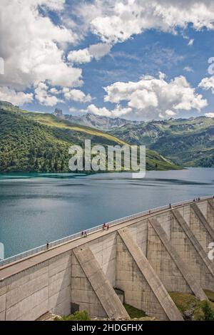 barrage, réservoir, lac de roselend, barrages, réservoirs,lac de roselends Banque D'Images