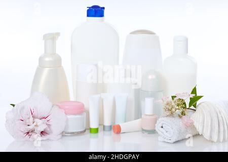 récipients, produits de beauté, cosmétiques, récipients, produits de beauté,cosmétique Banque D'Images