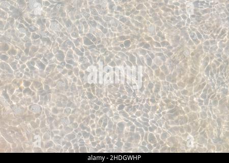 Texture d'eau de sable claire sur la belle plage de l'île Holbox à Quintana Roo Mexique. Banque D'Images