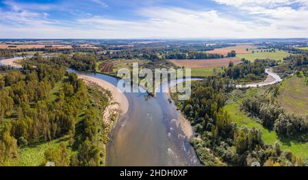 France, Allier, Bourbonnais, la Ferte-Hauterive, confluent de la rivière Sioule avec la rivière Allier, zone protégée Natura 2000 Basse Sioule (a Banque D'Images