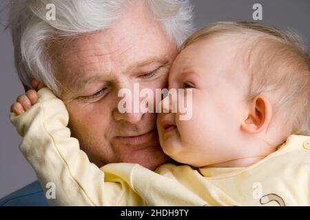 petit-fils, grand-père, générations, petits-fils, grands-pères,génération Banque D'Images