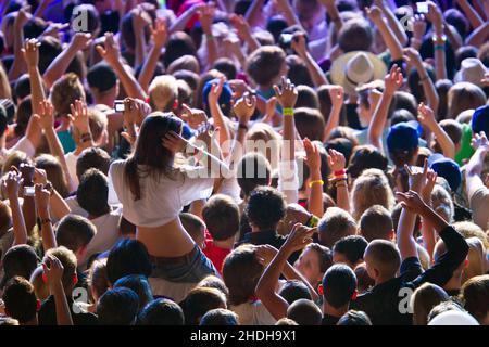 célébrations, public, applaudissent, festival de musique, célébration,fêtes, fêtes, auditoires, festivals de musique Banque D'Images