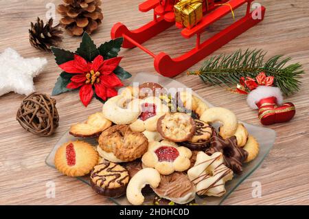 assiettes de noël, plateau de biscuits, plateaux de biscuits Banque D'Images