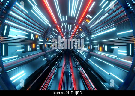 futuriste, couloir, science-fiction, futuristique, couloirs,couloir Banque D'Images