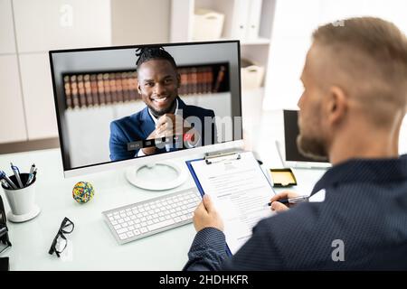 Webcast sur les entretiens d'embauche virtuels à l'aide de la vidéoconférence en ligne Banque D'Images