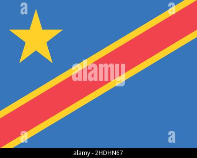 Drapeau officiel de la République démocratique du Congo Illustration de Vecteur