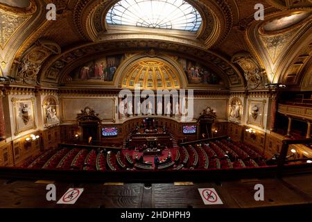 Paris, France.06th janvier 2022.L'hémicycle du Sénat à Paris, France, le 6 janvier 2022.Photo de Lionel Urman/ABACAPRESS.COM crédit: Abaca Press/Alay Live News Banque D'Images