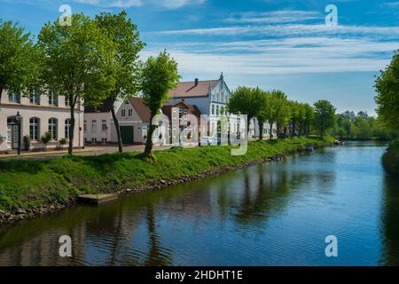 gracht, friedrichstadt, treene, bateaux Banque D'Images