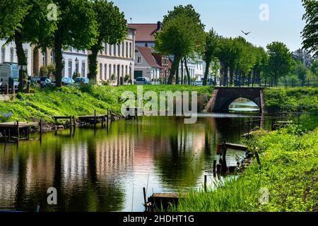 gracht, friedrichstadt, treene, bateaux Banque D'Images