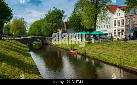 gracht, friedrichstadt, treene, bateaux Banque D'Images