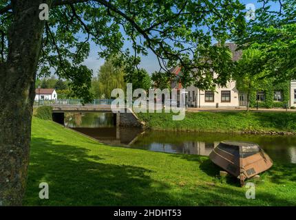 canal d'eau, friedrichstadt, treene, canaux d'eau Banque D'Images