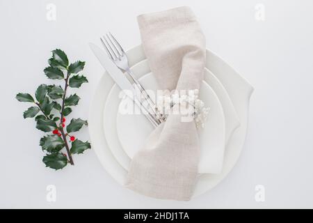 cadre de lieu, festif, dîner de noël, festifs, dîners de noël Banque D'Images