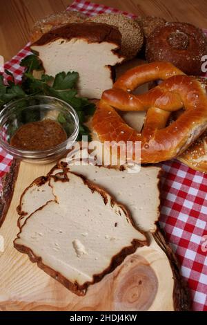 en-cas, rustique, pain de viande, en-cas, rustiques,leberkase, plat à viande Banque D'Images