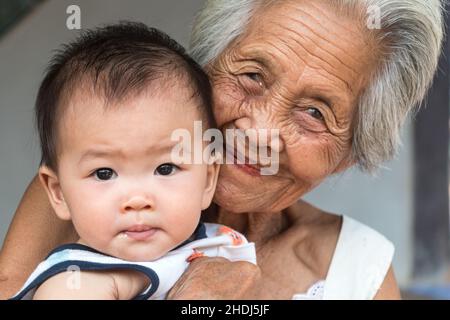 bébé, génération, grand-mère, babe, bébés,les bébés humains, les générations, les grands-mères Banque D'Images