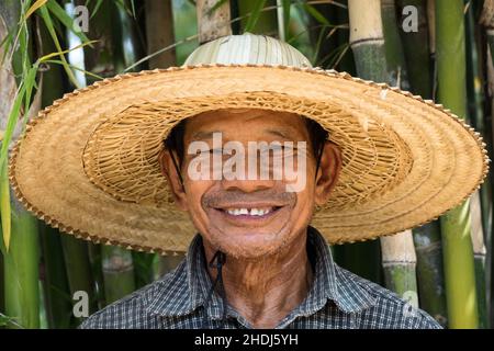 chapeau de paille, thaïlandais, chapeaux de paille Banque D'Images