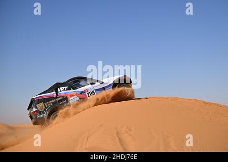 208 Vasilyvev Vladimir (raf), Uperenko Oleg (lva), équipe VRT, BMW X3, Auto FIA T1/T2,Action pendant la phase 5 du Dakar Rally 2022 autour de Riyad, le 6th 2022 janvier à Riyad, Arabie Saoudite - photo Gigi Soldano / DPPI Banque D'Images