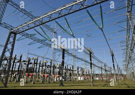 électricité, approvisionnement en énergie, sous-station d'électricité, électricité, électricité,alimentations en énergie, sous-stations d'électricité Banque D'Images