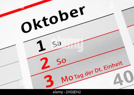vacances, octobre, jour de l'unité allemande, jours fériés, octobre,les jours de l'unité allemande Banque D'Images