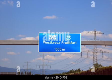 pont, westkreuz frankfurt, par voie de passage, route de l'éperon Banque D'Images