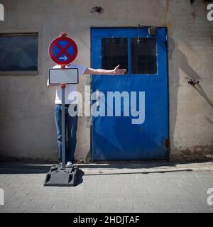 entrée, arrêt, porte, pas de parking, entrées,portes Banque D'Images