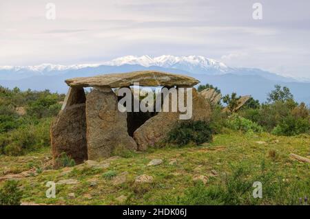 Mégalith, Dolmen de vinyes mortes, mégalithes Banque D'Images
