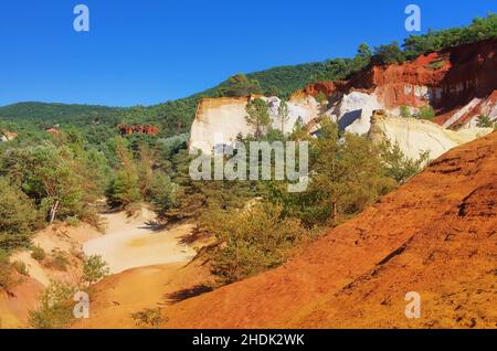 rustrel, roche ocre, rouilles, ockerfelsens Banque D'Images