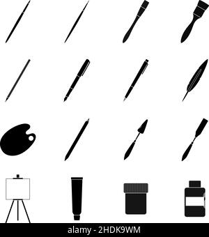 Ensemble d'outils de dessin et de peinture, illustration vectorielle Illustration de Vecteur