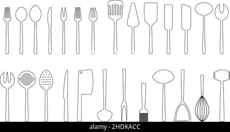 Ensemble de contours de couverts, illustration vectorielle Illustration de Vecteur