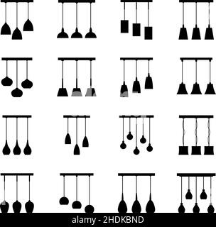 Ensemble de silhouettes de lustre, illustration vectorielle Illustration de Vecteur