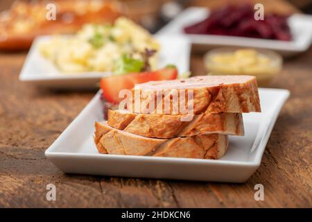 pain de viande, leberkase, pains de viande Banque D'Images