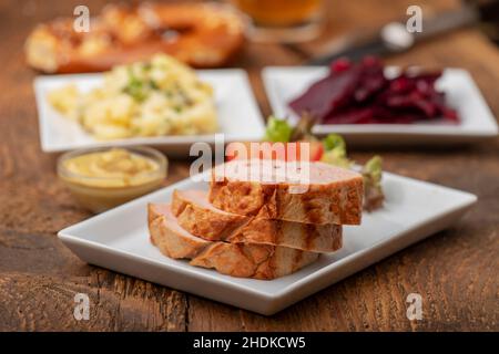 en-cas, pain de viande, en-cas, leberkase, pains de viande Banque D'Images