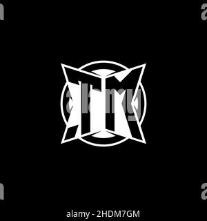 Lettre du logo du monogramme TM au design simple et moderne.Logo rond monogramme. Illustration de Vecteur