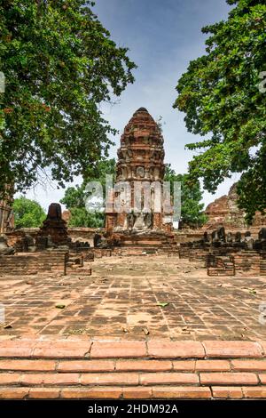 statue de bouddha, Wat Mahathe Ayutthaya, Phra Prang, statues de bouddha Banque D'Images