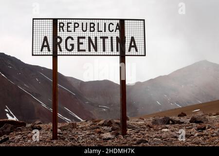 argentine, Col d'Agua Negra, argentinas Banque D'Images