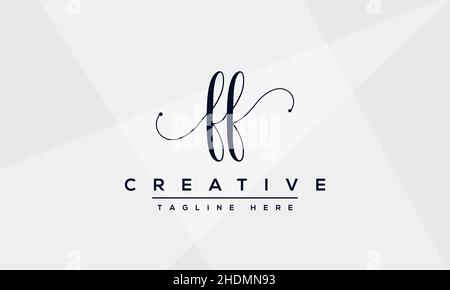 Design moderne unique et créatif lettre F logo, icône vectorielle minimaliste F monogramme FF initiales Illustration de Vecteur