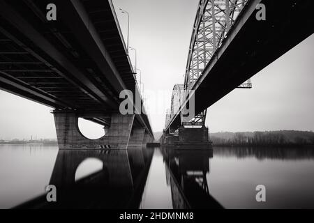 Pont, kiev, pont sud, pont New Darnytskyi, ponts,kyivs Banque D'Images