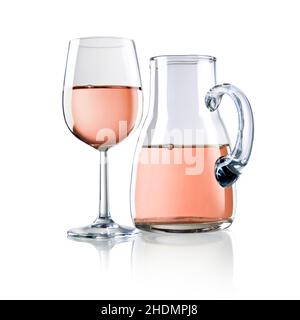 vin, carafe, vin de rose, vins, carafes,vins de rose Banque D'Images