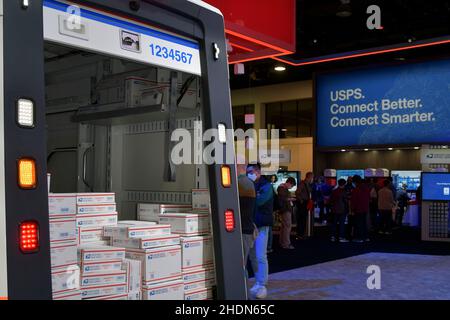 Las Vegas, Nevada, États-Unis.6th janvier 2022.Le stand USPS au ces 2022 au Las Vegas Convention Center de Las Vegas, Nevada, le 06 janvier 2022.Crédit : Dee CEE carter/Media Punch/Alay Live News Banque D'Images