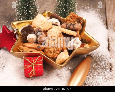 biscuits de noël, assiettes de noël, plateau de biscuits, biscuits de noël, plateaux de biscuits Banque D'Images