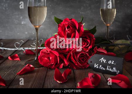 saint valentin, champagne, 14th février, saint-valentin, saint-valentin,saint valentin, champagnes, champagnes Banque D'Images